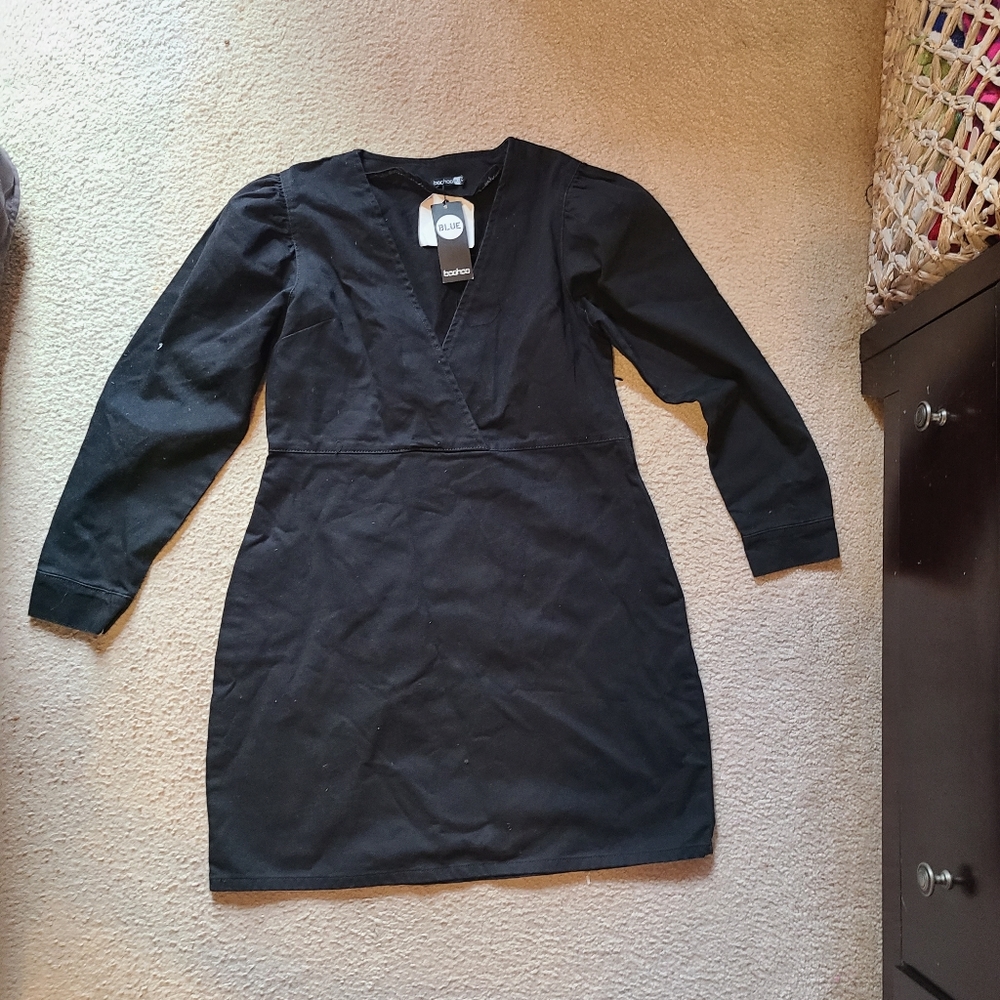Black denim dress